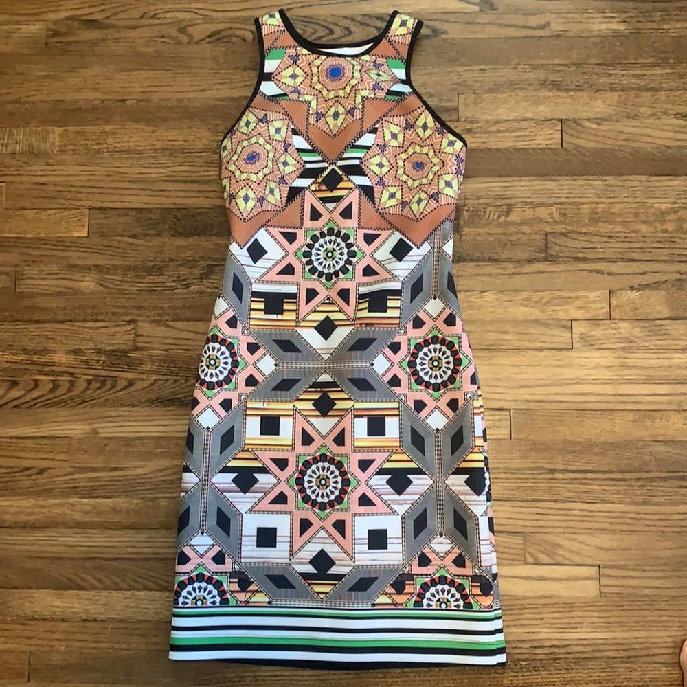Clover Canyon Neoprene Graphic Mini Dress, Small